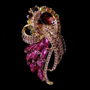 Elegant Gold and Pink Brooch